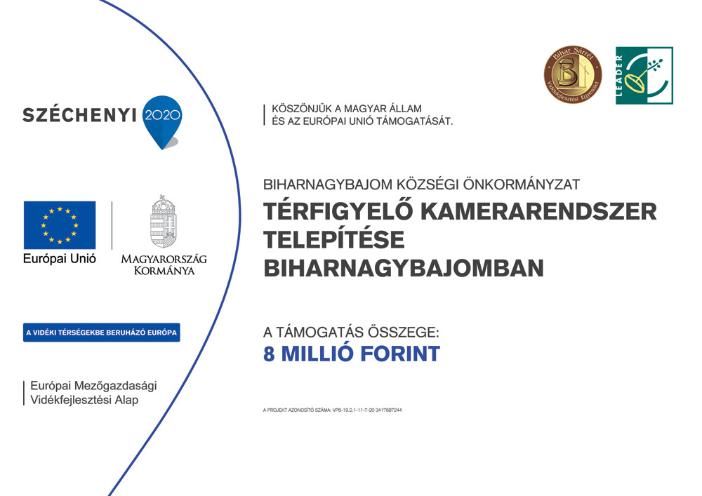Projekttábla - Térfigyelő kamerarendszer telepítése Biharnagybajomban